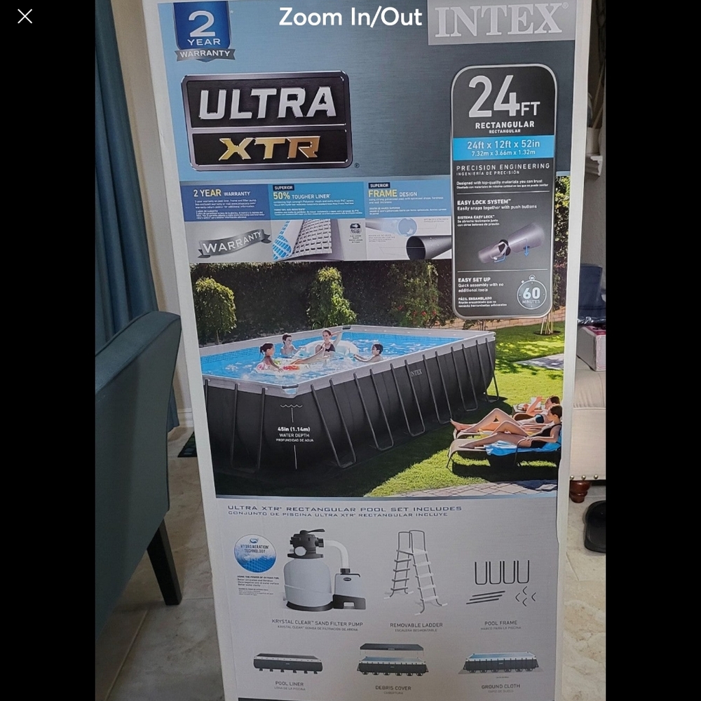 Please read the description below. Intex 24x12x52 Pool Above ground pool.